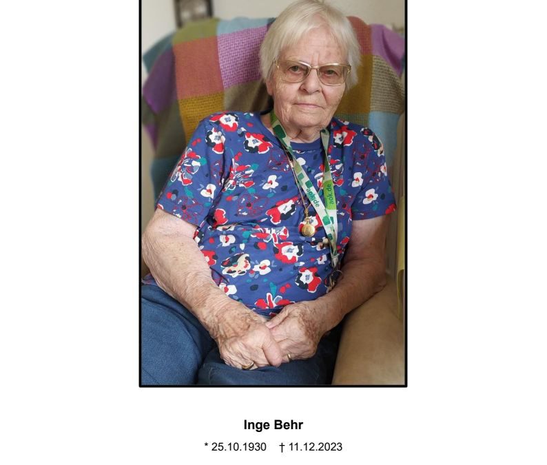 Zum Gedenken an Inge Behr